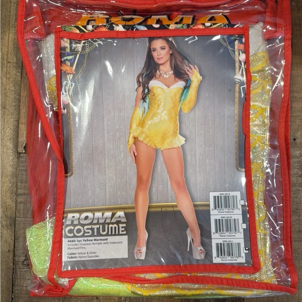 Yellow Mermaid Women’s Costume By Roma - Brand New - Picture 1 of 2